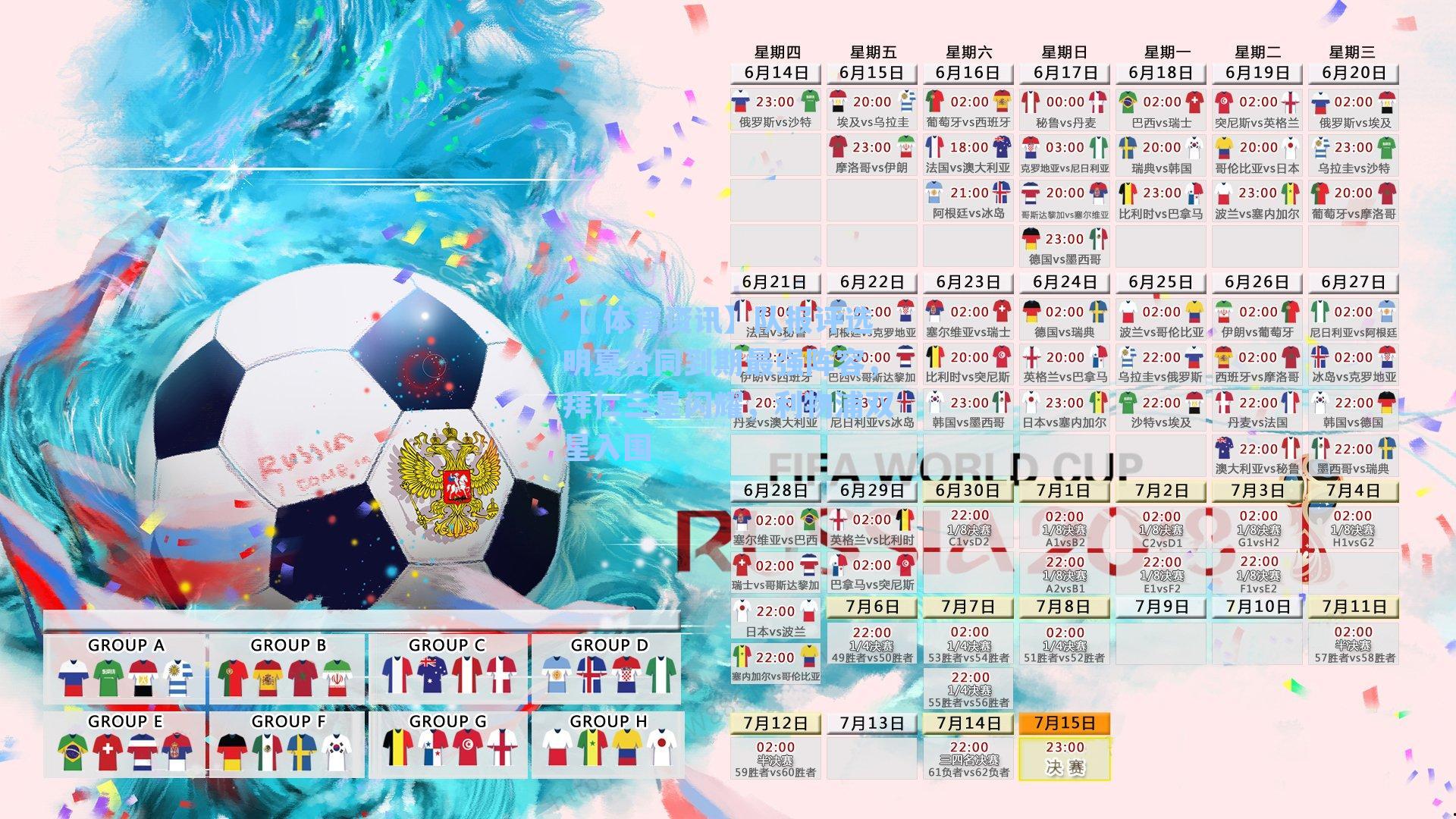 【 体育资讯】队报评选明夏合同到期最强阵容，拜仁三星闪耀，利物浦双星入围